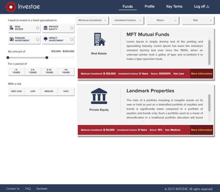 Investment Listing Portal