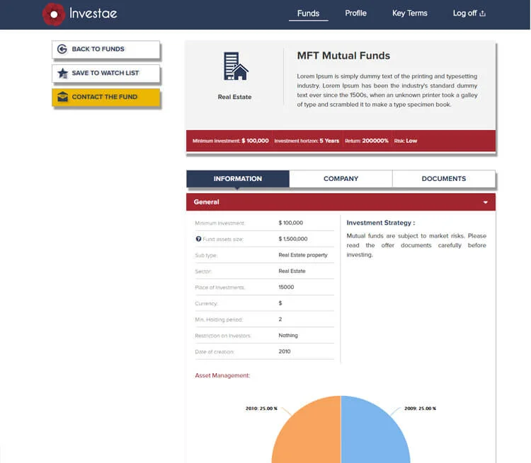 Investment Listing Portal