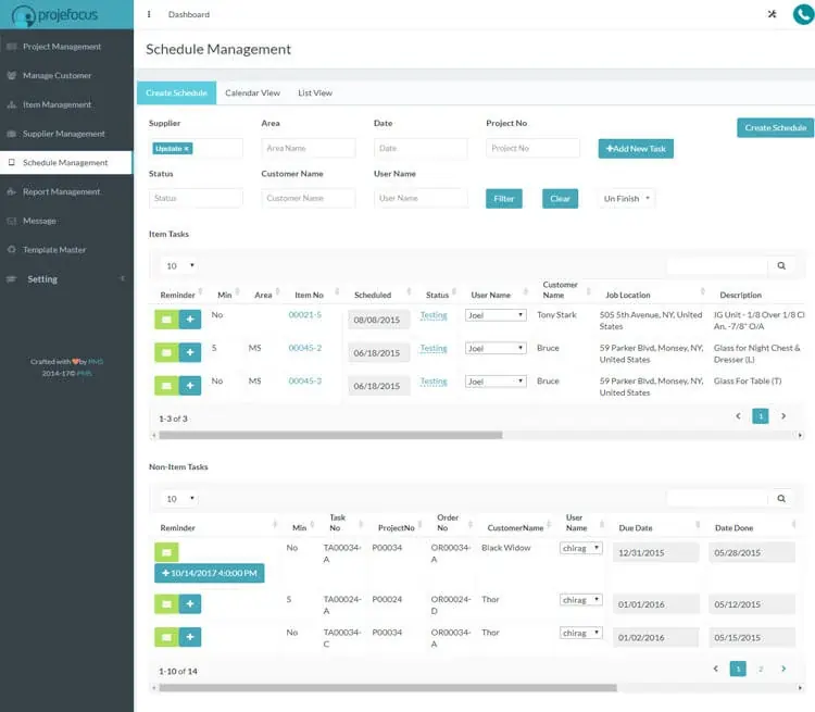 project management crm system